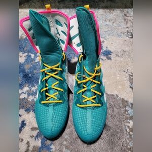 Adidas Box Hog 4 “Sold Out” Pure Teal Lucid Pink Boxing Shoes JR5382 Mens Size 9
